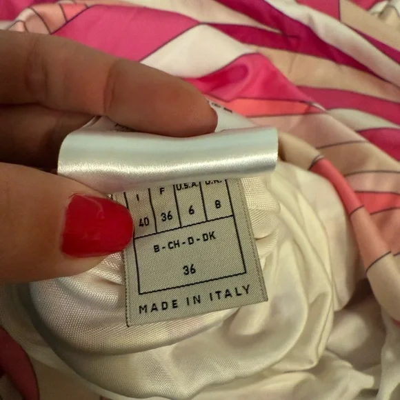 Emilio Pucci Pink and White Belted Dress - Picture 6 of 7